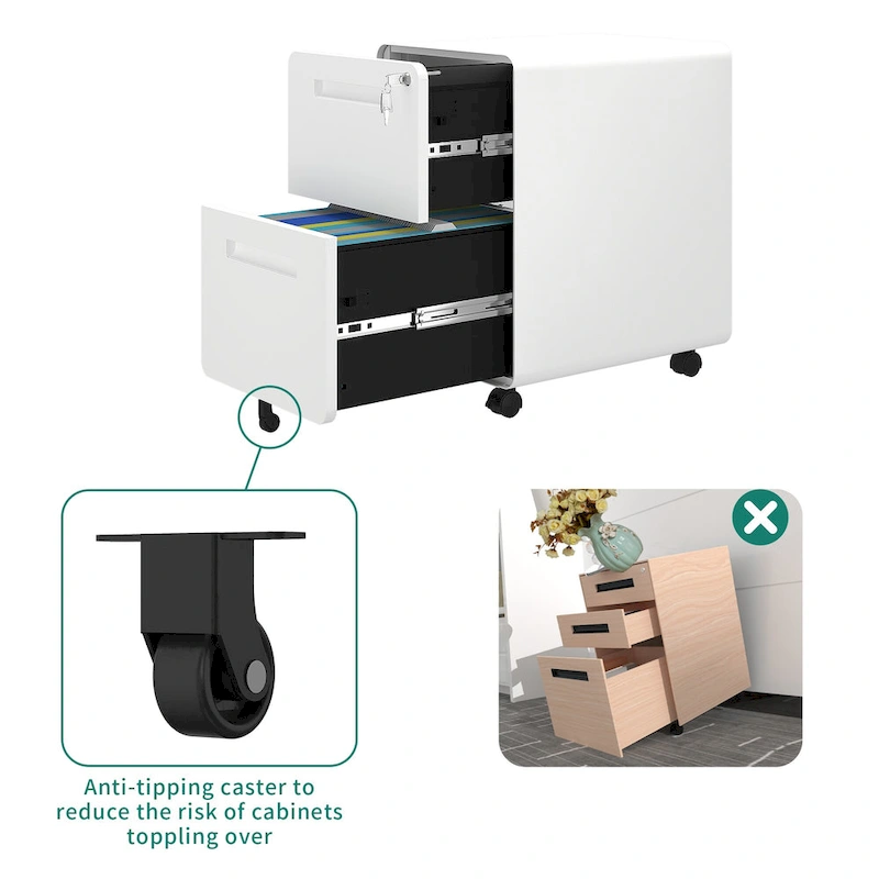 Modern 24.8 2-drawer Rolling Locking Steel File Cabinet