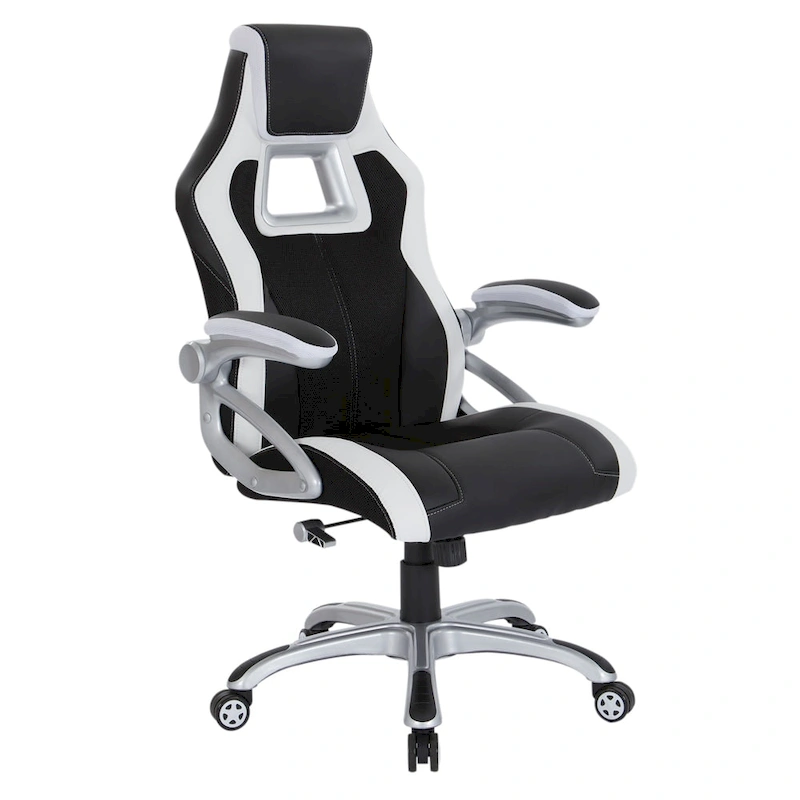 Bonded Leather and Mesh Racing Style Gaming Chair