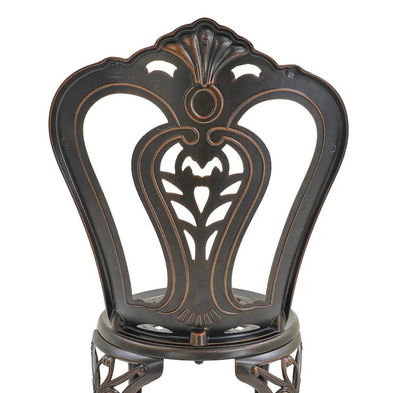 Set of 2 Cast Aluminum Bistro Chairs