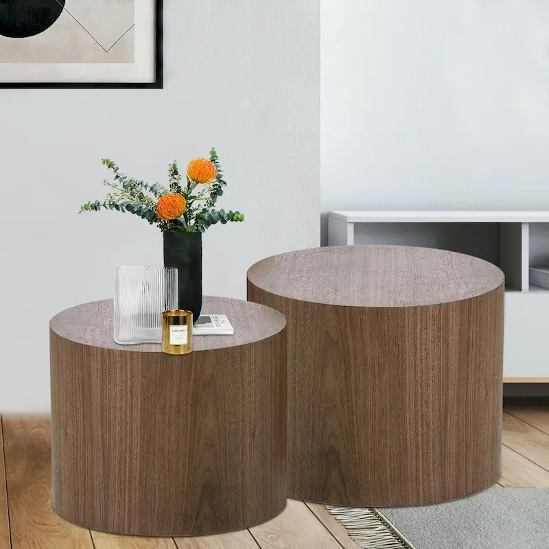 Veneer side table coffee table set of 2