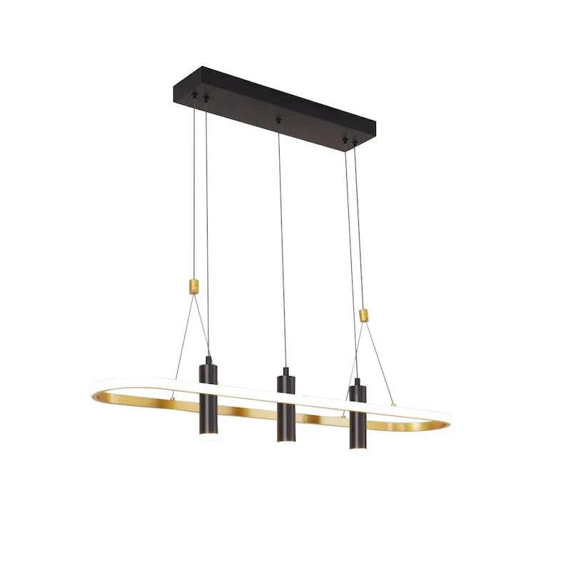 4 - Light Black/Gold Dimmable LED Pendant Light[No Bulb]
