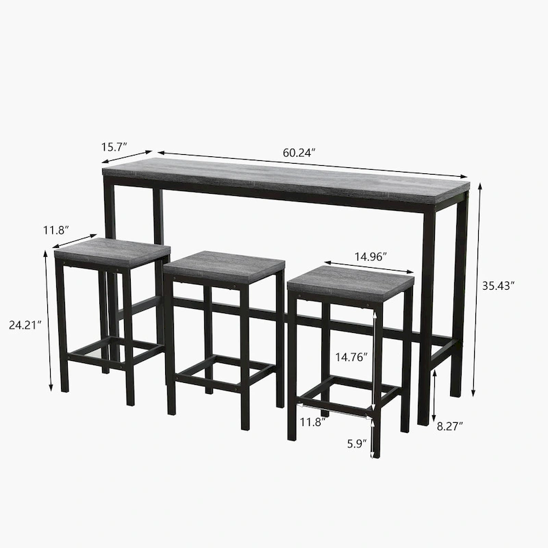 Pub Table Set with 3 Stools