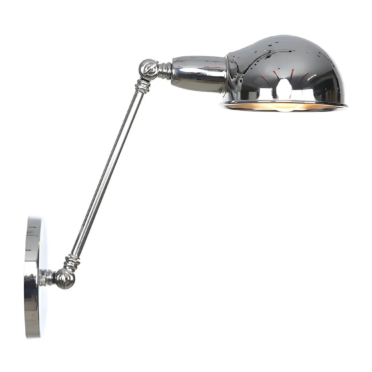 Metal Glossy Dome Swing Arm Wall Light