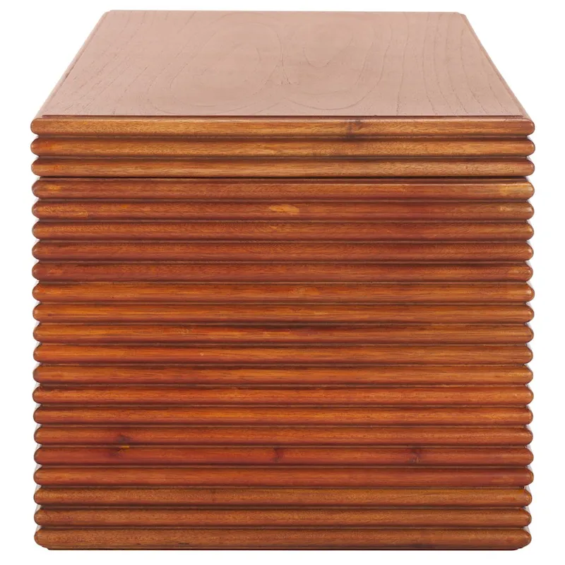 Natural Wood Coffee Table with Gold Legs - 41W x 18D x 16H