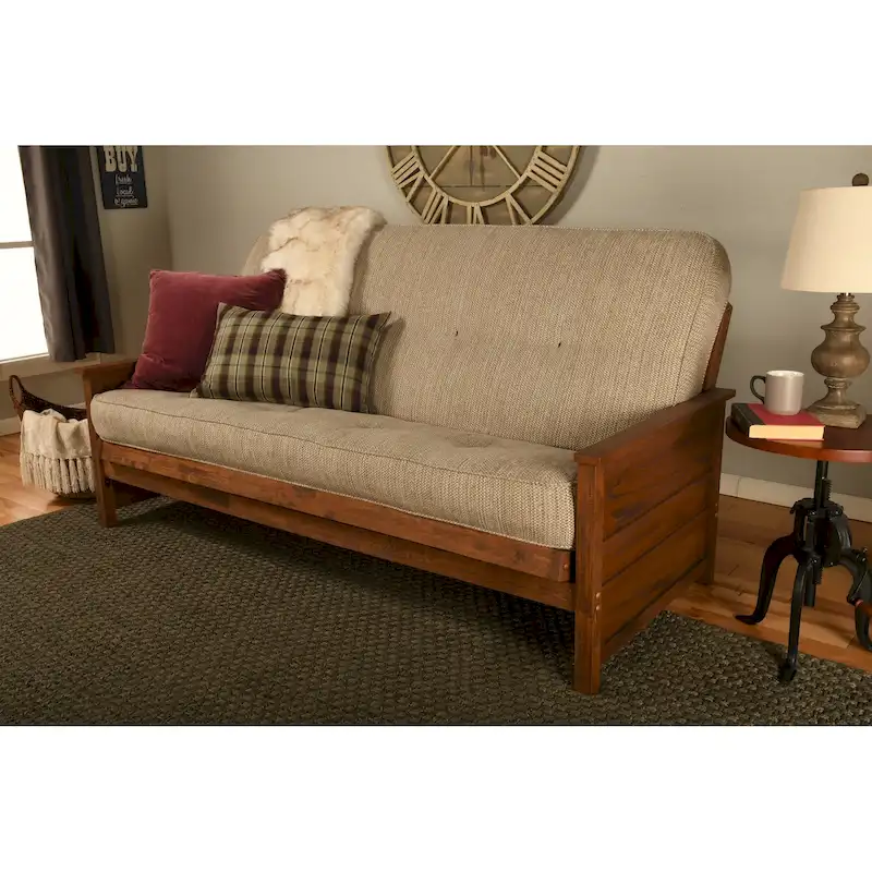 Somette Lexington Full-size Futon Set in Weathered Brown Finish with Mattress