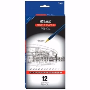 Stationary 12/pack BAZIC Design and Drafting Pencil Set #745
