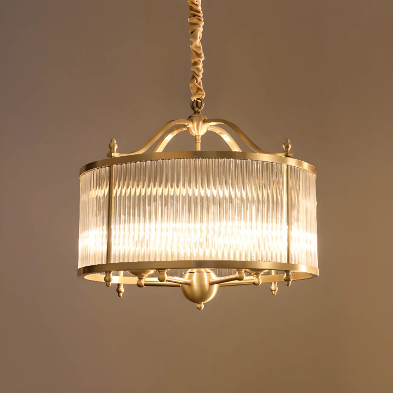 Modern 3-Light Crystal Round Chandelier with Flexible Height