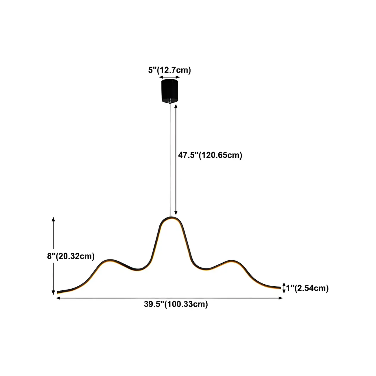 Artistic Black Linear Adjustable Island Pendant Light