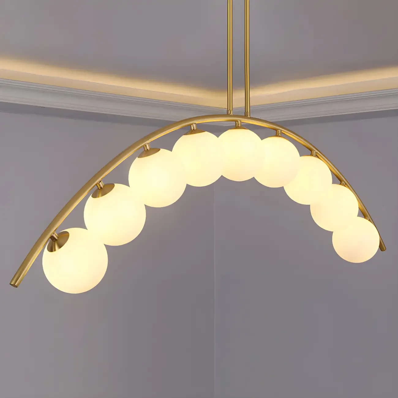 Trendy Modern Gold Arc Multi-Light Island Pendant