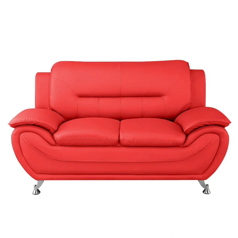 Sanuel 61.3 Faux Leather Pillow Top Arm Loveseat - N/A