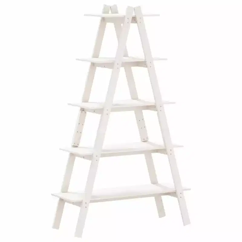 vidaXL 5-Tier Shelf Free Standing A-shape Display Bookcase Solid Wood Pine