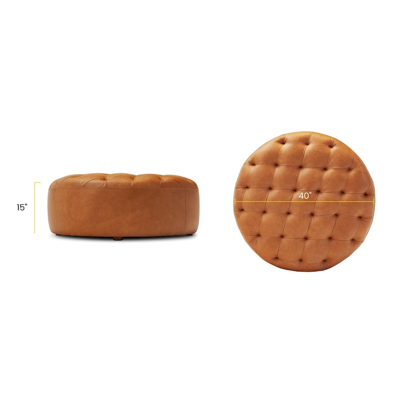 Poly & Bark Ascot Ottoman - Full Grain Genuine Italian Leather