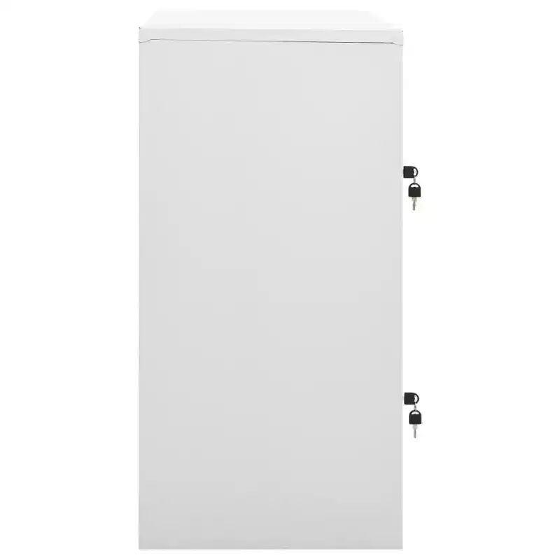 Locker Cabinet Light Grey and Red Steel Medium