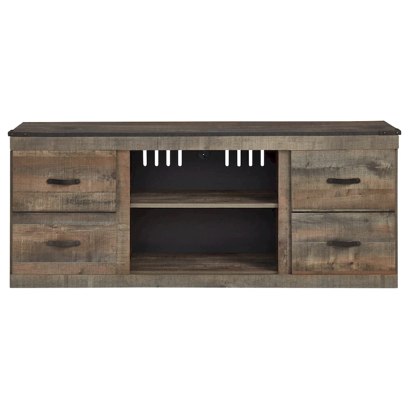 Trinell Casual Large TV Stand, Brown