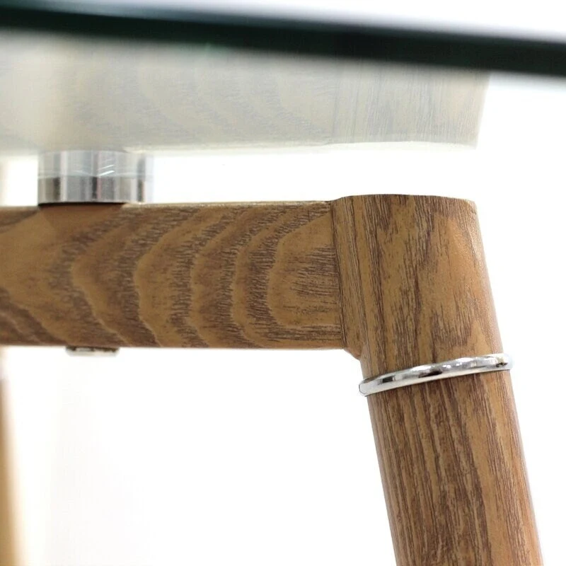 Modern Glass Top Dining Kitchen Table With Fabric Chairs