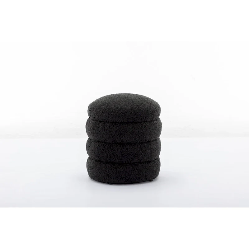 Soft Velvet Round Ottoman Footrest Stool