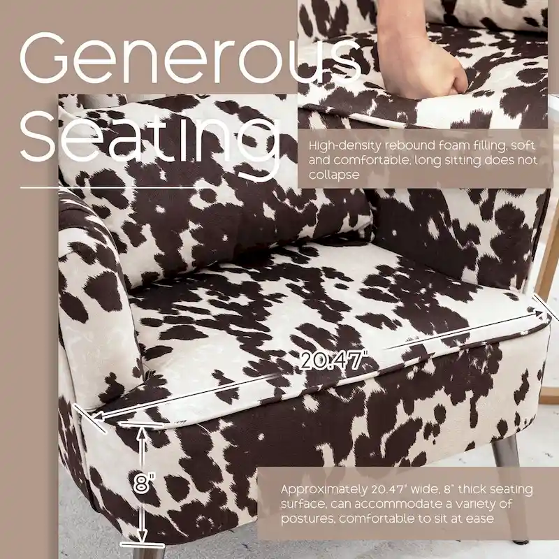 HOMYKA Modern Wingback Arm Chair Upholstered Accent Chair Set of 2