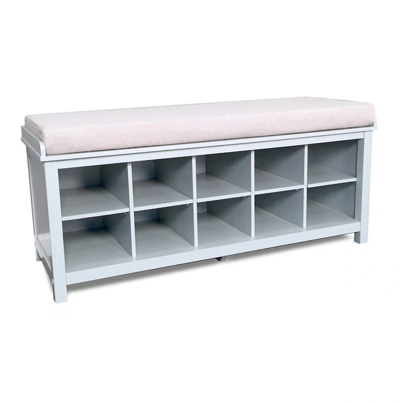 Solid Wood Shoe Storage Bench Grey