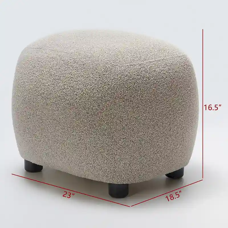 KINWELL 23  Wide Boucle Upholstered Footstool Ottoman Sofa Chair Footrest