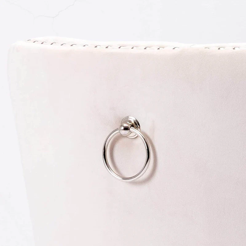 Dining Chairs Set of 2, Upholstered Accent Chair Button Tufted Armless Chair with Back Ring Pull and Nailhead Trim