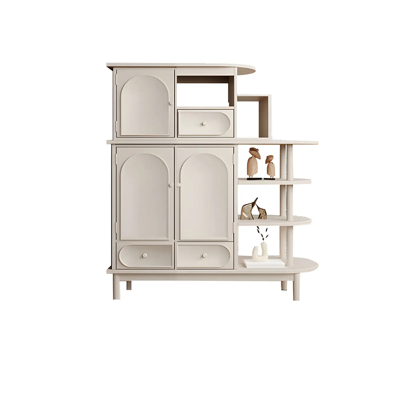 Modern White Wooden Multi-functional Utility Living Room Cabinet