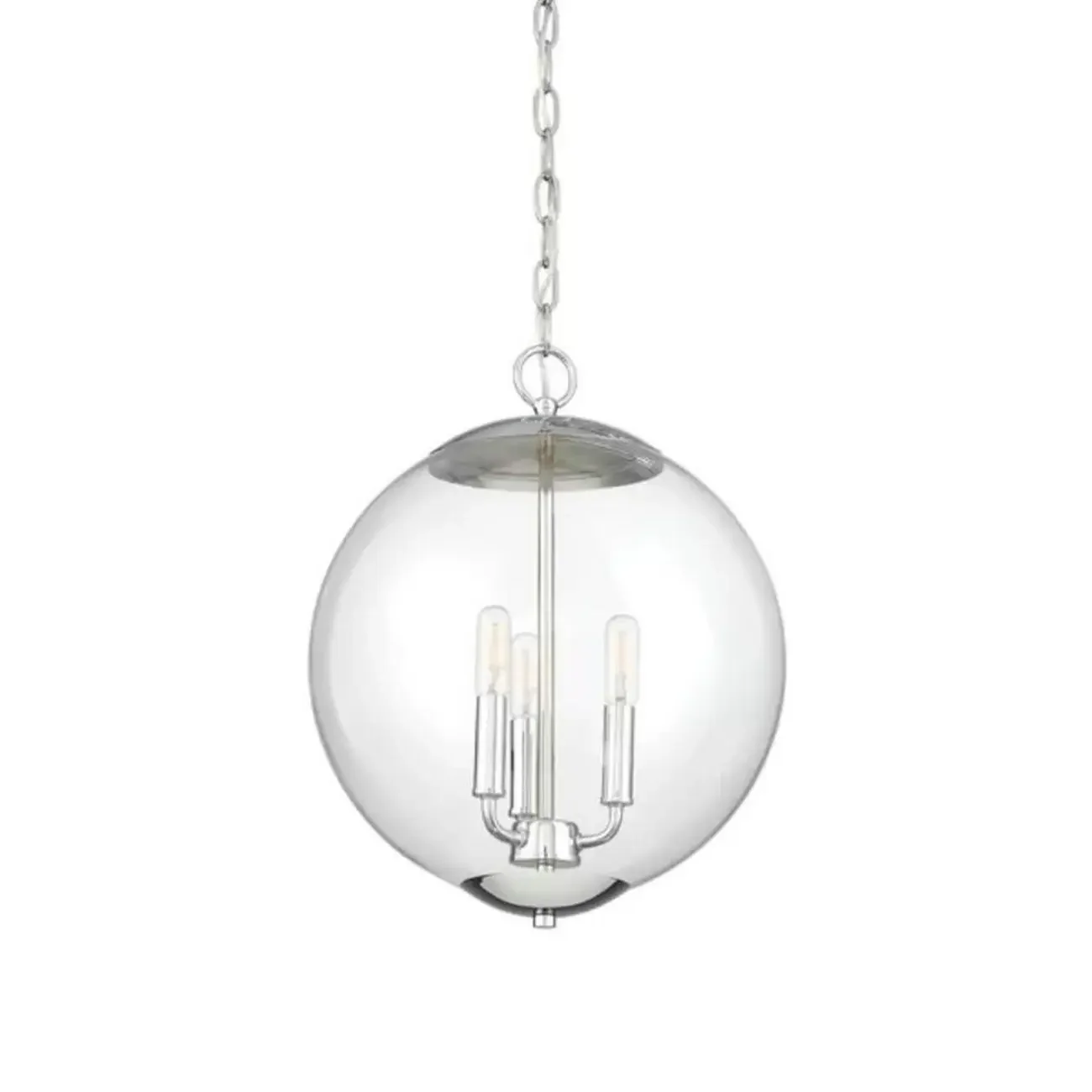 Mini 3-Light Clear Glass Sphere Chandelier