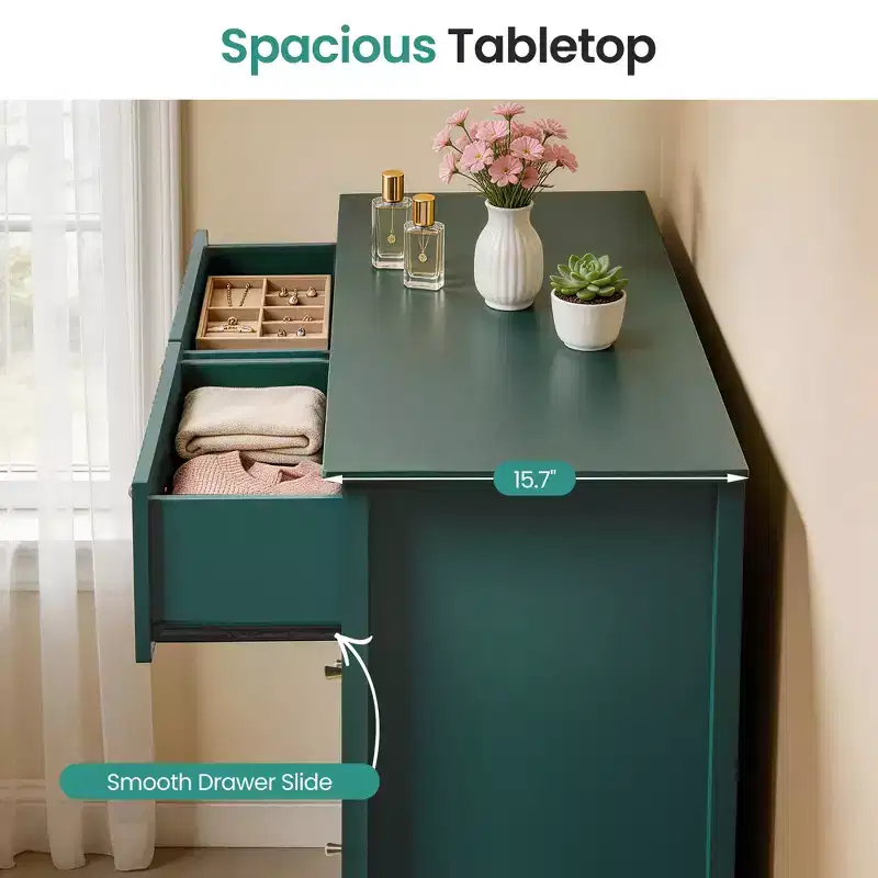 Modern Fluted 6-Drawer Dresser