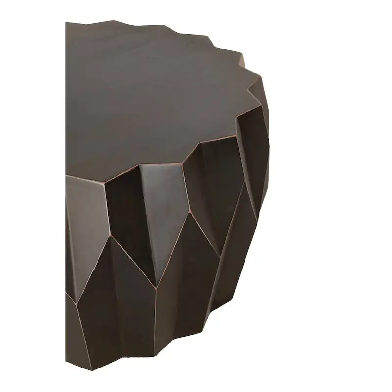 HomeRoots 29 Black Solid Wood Round Distressed Coffee Table