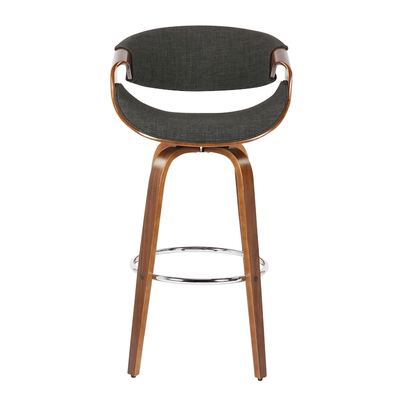 Carson Carrington Sauda 30 Fixed-Height Bar Stool with Bent Wood Legs and Round Footrest (Set of 2)