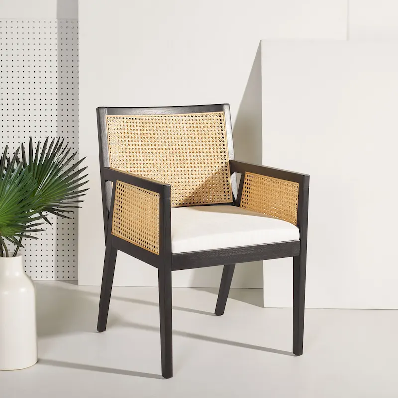 SAFAVIEH Couture Lupita Rattan Dining Chair - 21.9 W x 24.8 L x 33.9 H - 22Wx25Dx34H