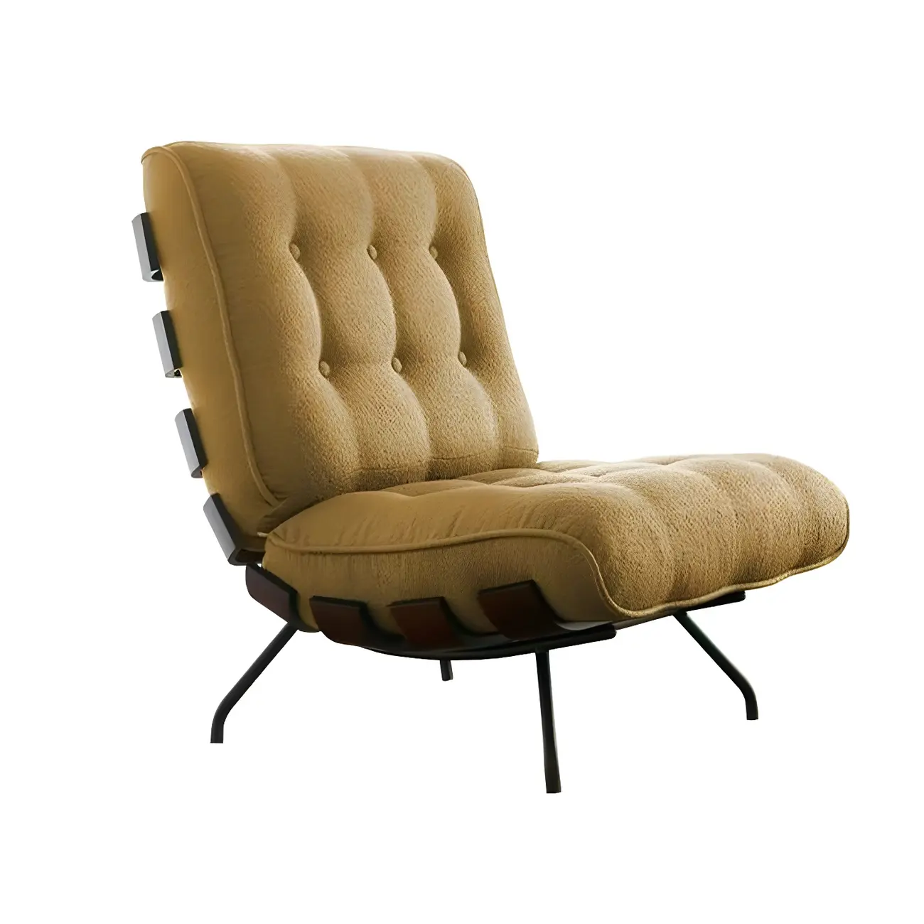 Traditional Tufted Mohair Reclining Accent Chair