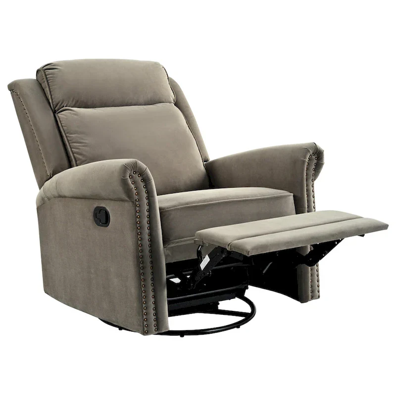 Marloo Modern Swivel Velvet Recliner Chair by Christopher Knight Home