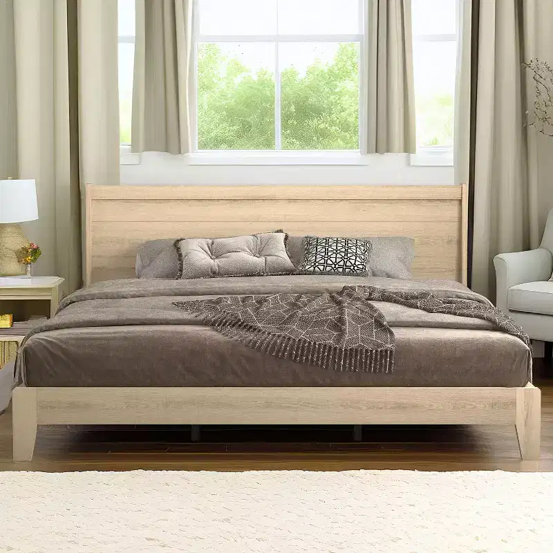 Galano King Abby Serene Bed with Headboard  Oslo Oak