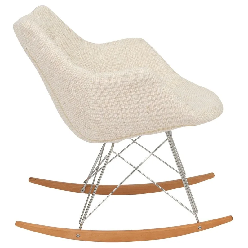 Polyester Upholstered Rocking Nursing Chair - Modern Accent Armchair for Home, Living Room, Bedroom