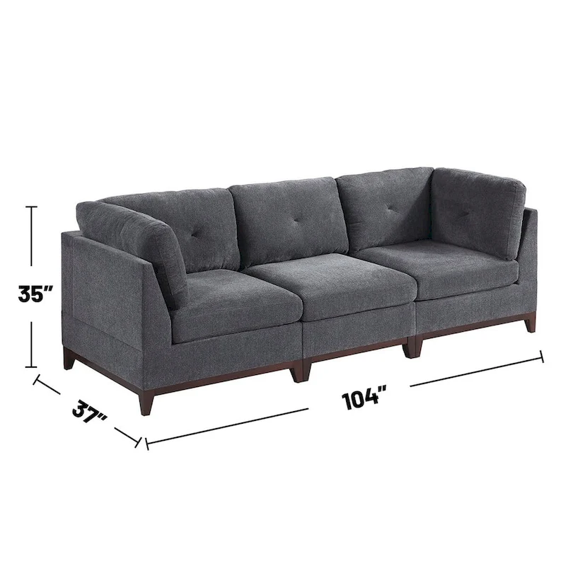 6 Piece Chenille Modular Sofa Set