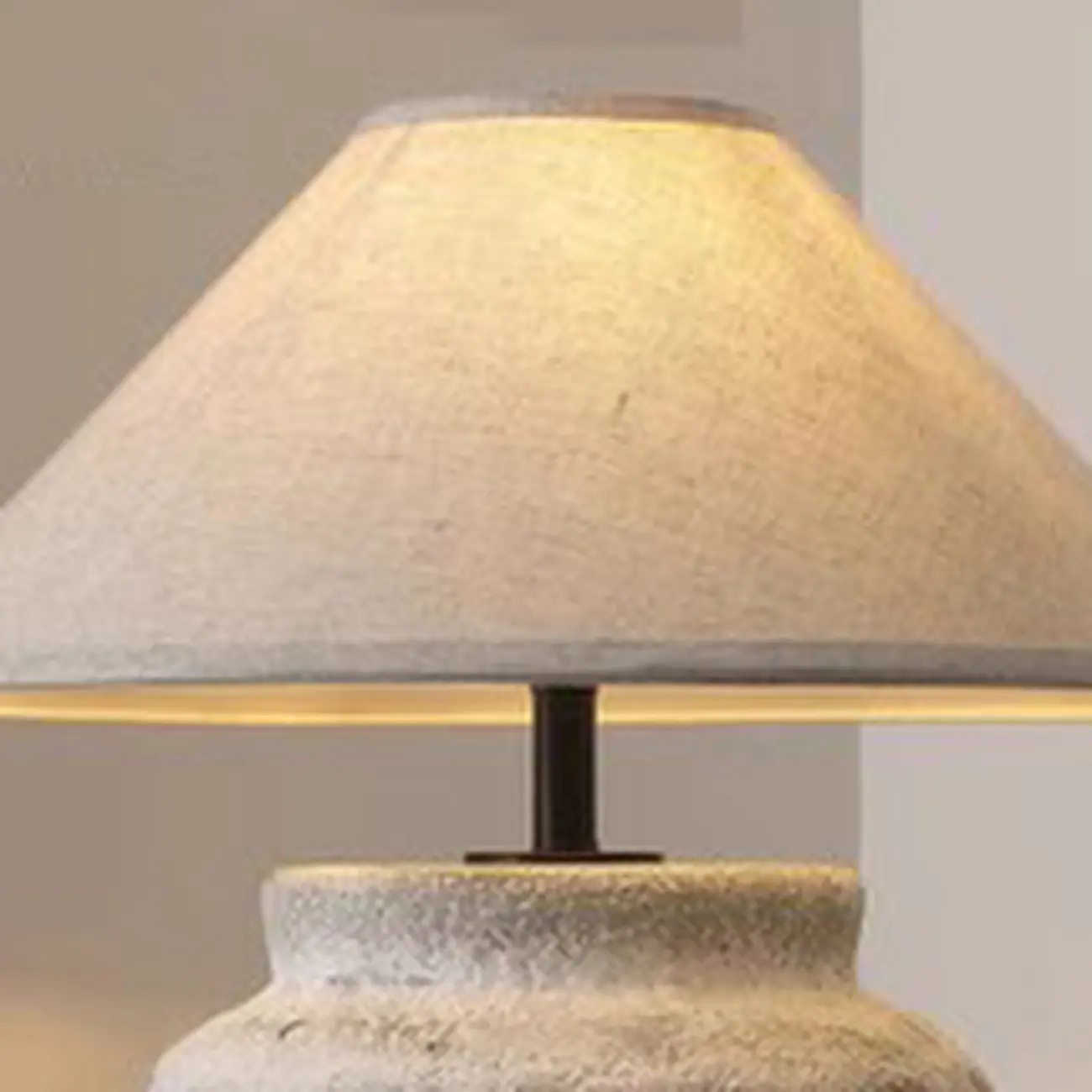 Modern Geometric Ceramic LED Desk Lamp with Fabric Shade