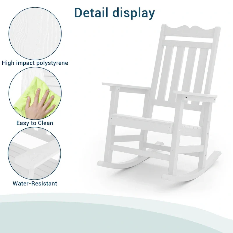 BONOSUKI Patio Adirondack Rocking Chair,Fire Pit Chair Weather Resistant