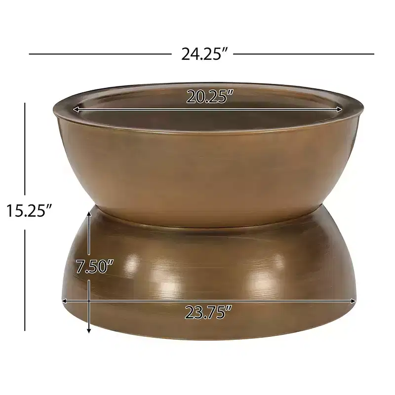 GDFStudio Sparling Modern Iron Hourglass Coffee Table