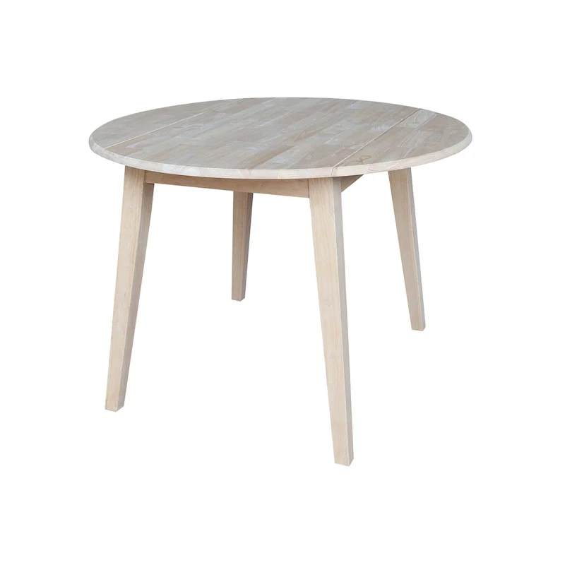 42 in. Solid Wood Round Dual Drop Leaf Table