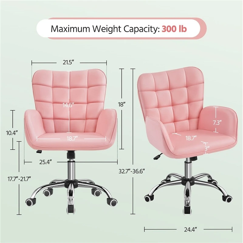 Yaheetech Faux Leather Desk Chair with Padded Armrests Modern Office Chair - N/A