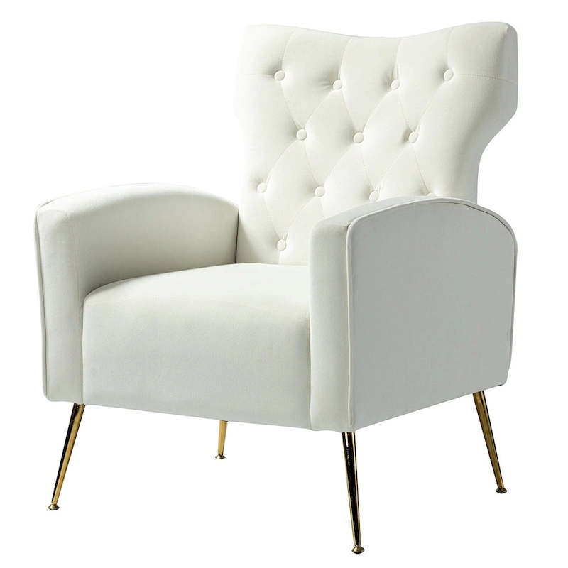 Abadiana Accent Tufted Chair with Metal Base by HULALA HOME
