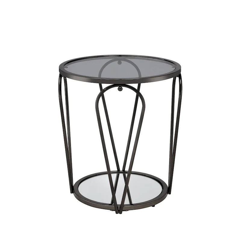 20-inch Glass Top 1-Shelf End Table