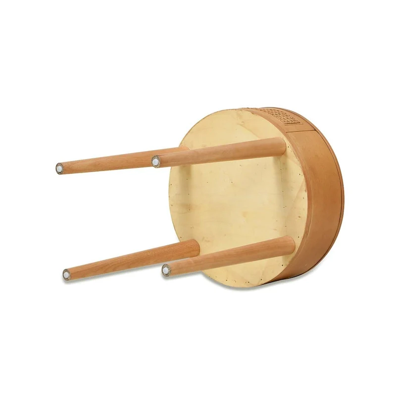 Brown Oak Round Side Table - 18