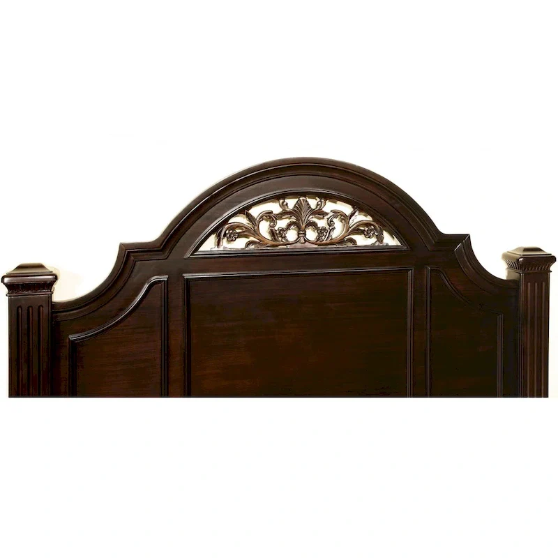 Vame Traditional Walnut Wood 2-Piece Poster Bedroom Set by Furniture of America