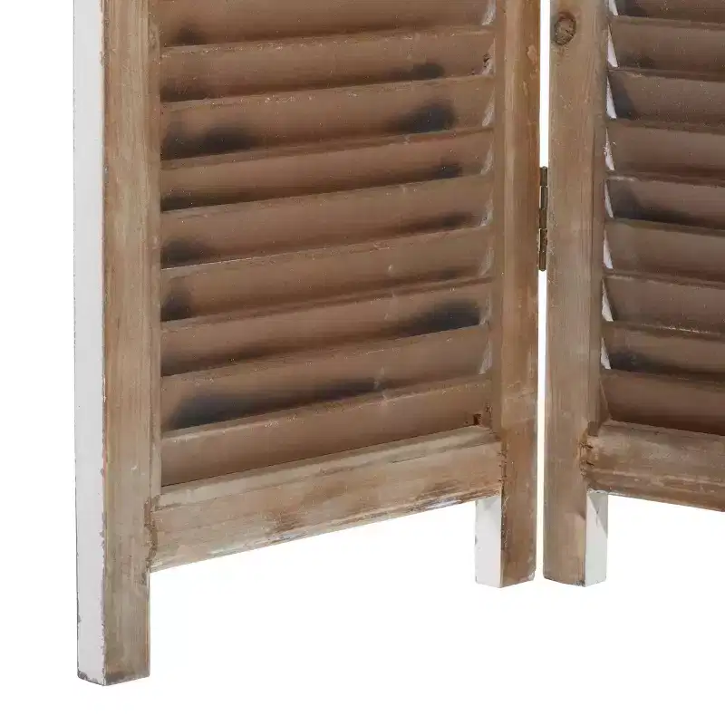 Farmhouse Wood Room Divider Screen Cream - Olivia & May
