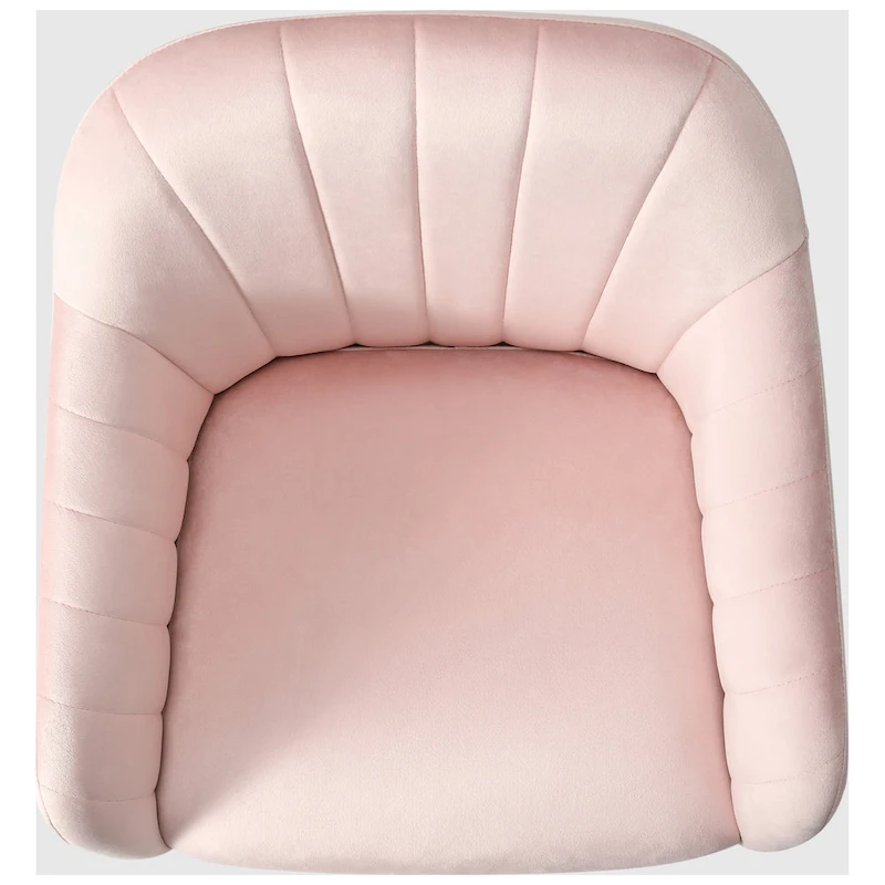 Farrah Velvet Tufted Adjustable Height Swivel Office Vanity Chair with Gold Base