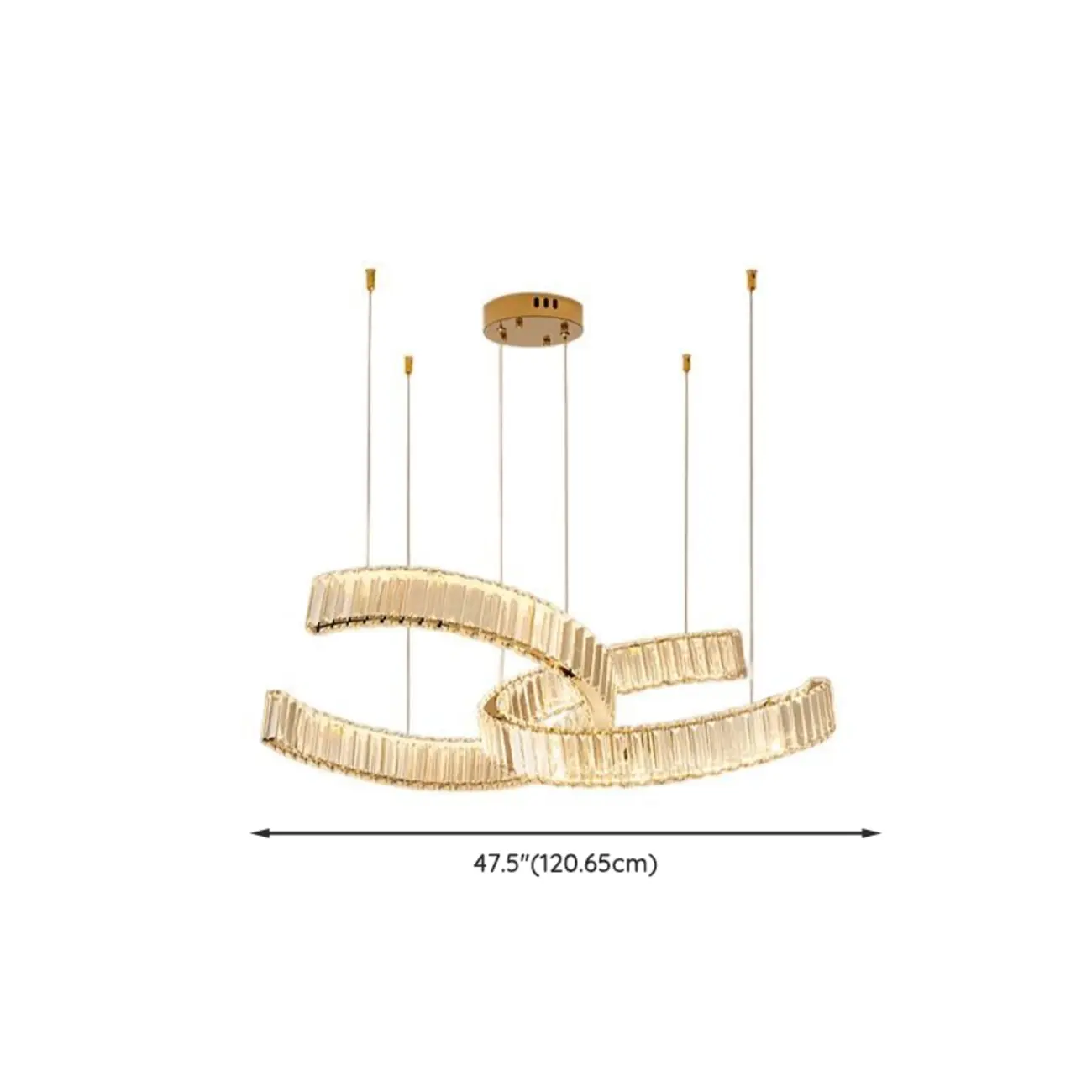 Stylish Gold LED Intercross Ring Crystal Chandelier