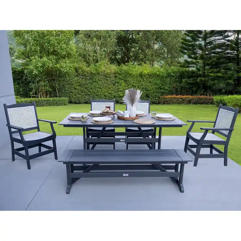 LuXeo Tuscany Woven Rattan Dining 6-Piece Set
