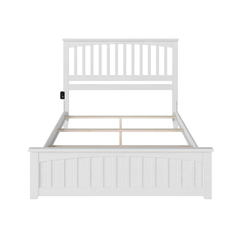 Mission Queen Foundation Bed Frame with Matching Footboard in White