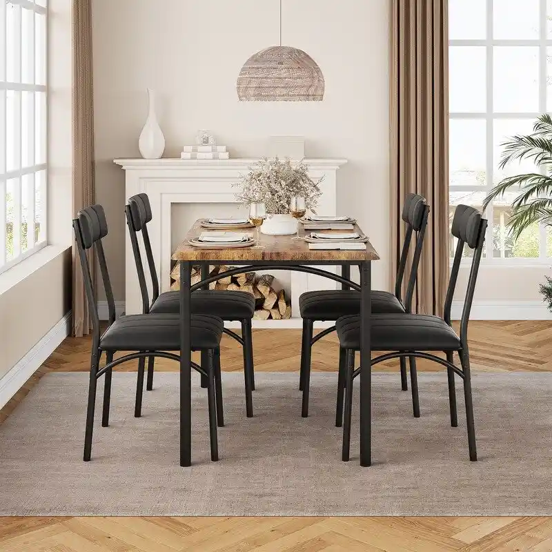 Upholstered dining table and chairs
